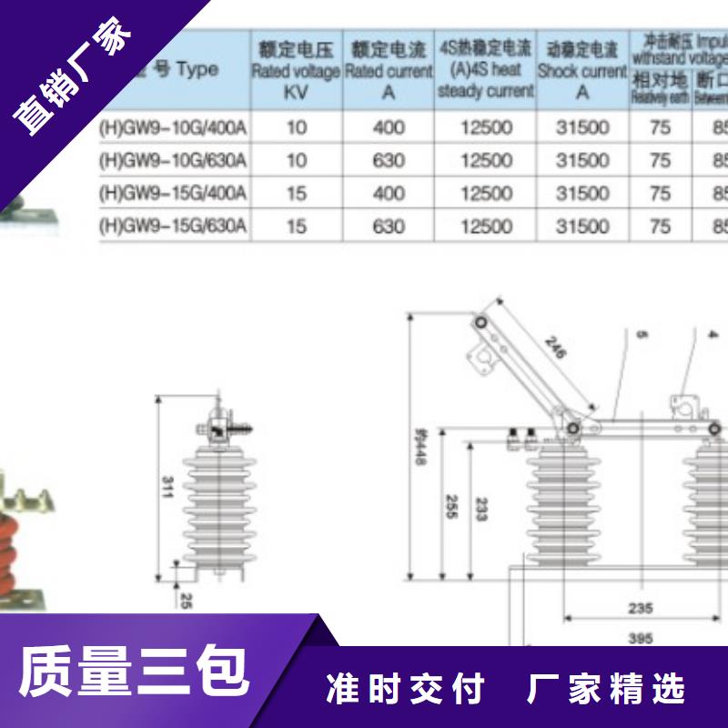 单极隔离开关GW9-10/400优惠报价本地制造商